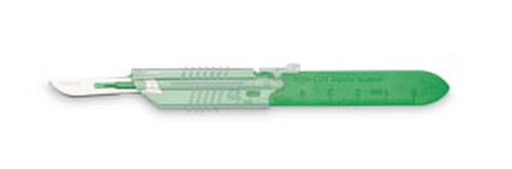 Myco Medical Scalpel, Retractable Sheath, with Technocut Premium Blade #15, Sterile