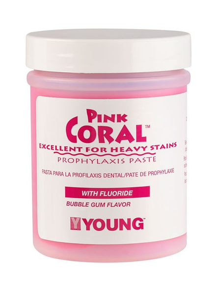 Young Dental Manufacturing Young™ Pink, Coral, Bubble Gum, Fine, 250g W/ Fluoride, 9oz
