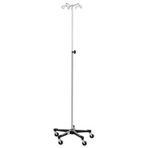 Blickman Industries IV Stand, Heavy Duty, 6 Hook, 5 Leg, Wall Saver Base On 718 Casters