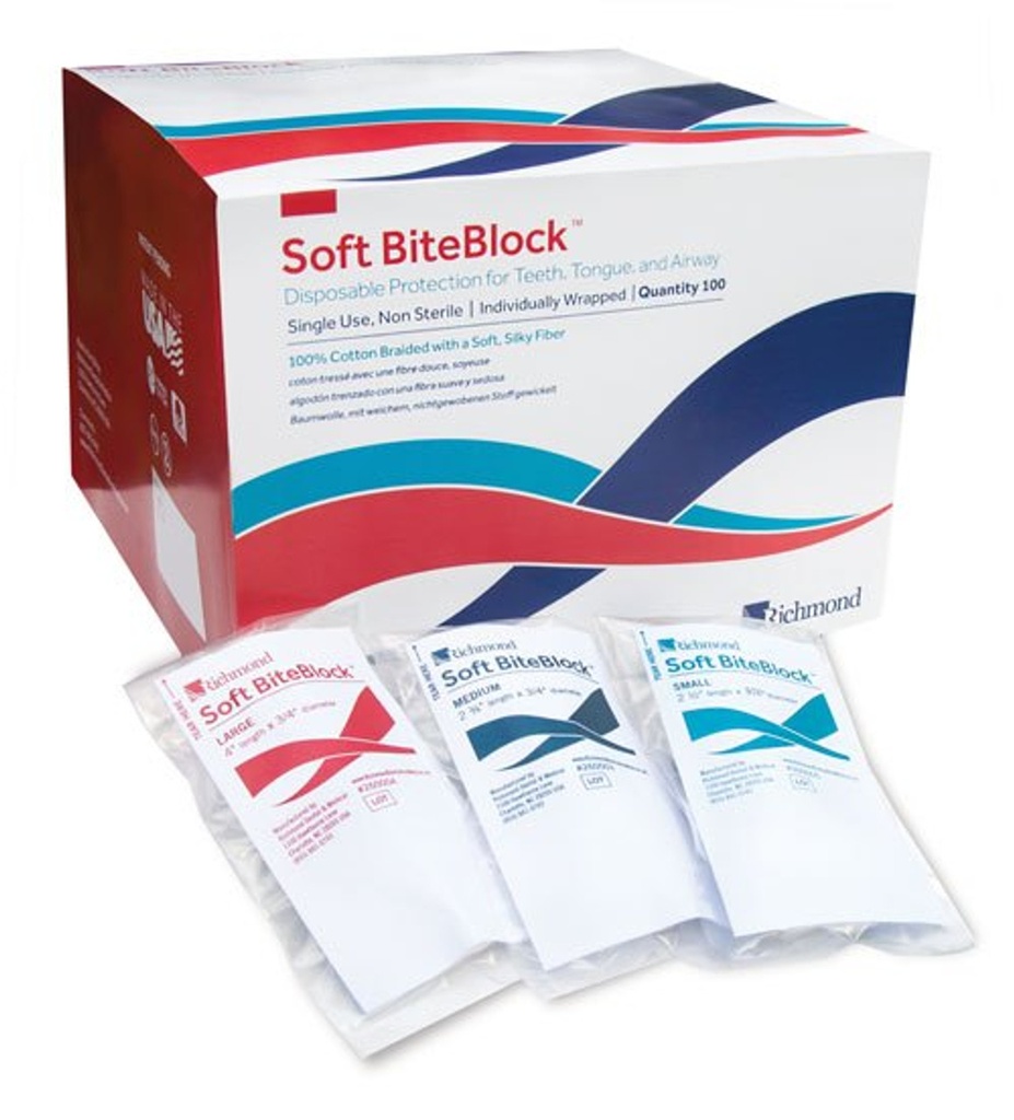 Richmond Dental Soft BiteBlock™, 3/4" DIA x 4", Bulk, Large, Non-Sterile, 120/bx, 3bx/cs