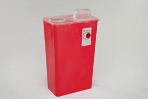 Cardinal Health Chimney-Top Container, 14 Qt, Red, Large (12 cs/plt)