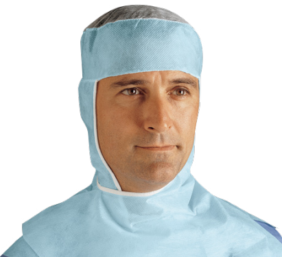 Cardinal Health Surgeon's Hood with Ties, Blue