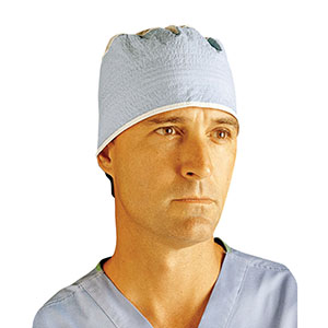 Cardinal Health Surgeon's Cap, with Ties, Blue