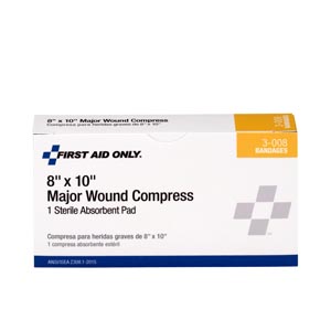 Hygenic/Theraband Major Wound Compress, 8"x10", 1/bx