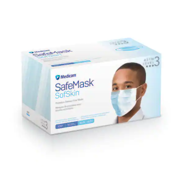 Medicom, Inc. Procedure Earloop Mask, ASTM Level 3, Blue