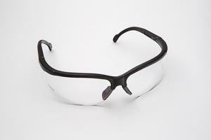Palmero Safety Glasses, Black Frame/Clear Lens. Full Size