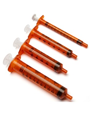 Exel Corporation Syringe, Luer Slip, 10cc, with Cap, Amber
