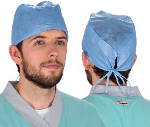 Cardinal Health Surgeon's Cap with Ties, SMS, Blue, 5 bx/cs