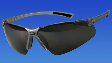 Palmero Safety Glasses, Grey Frame/Grey Lens, Universal Size