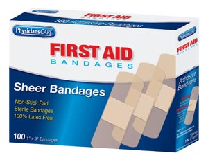 First Aid Only/Acme United Corporation Sheer Bandages, 1"x3"