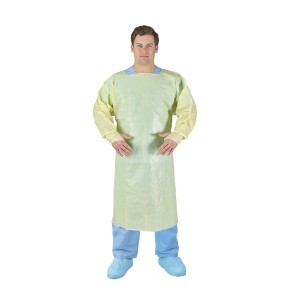 O&M Halyard Isolation Gown, Over-the-Head, SMS, Yellow, X-Large