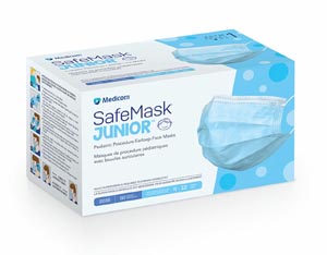 Medicom, Inc. SafeMask® Junior Earloop Face Mask, ASTM L1, Blue