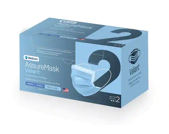 Medicom, Inc. Procedure Earloop Face Mask, ASTM 2, Blue