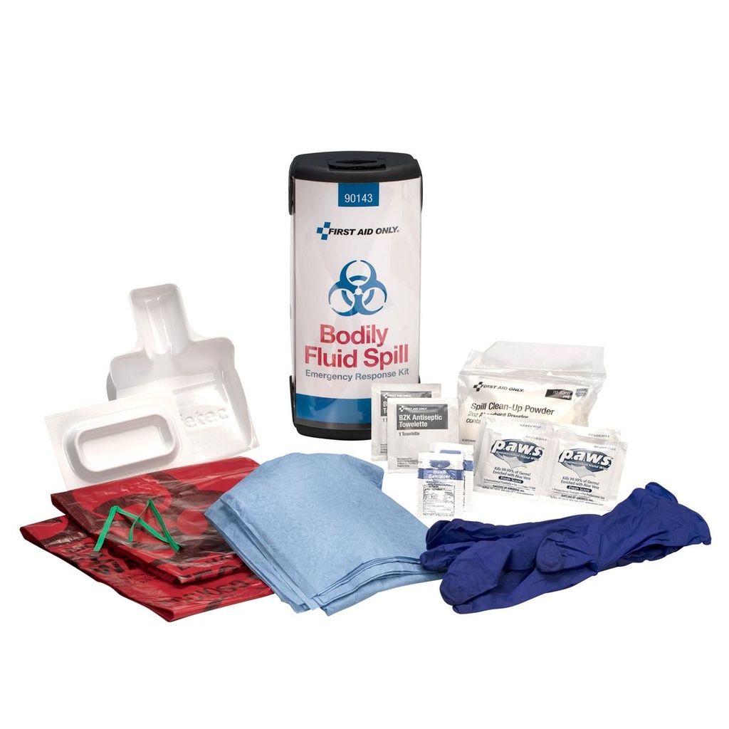 First Aid Only Bodily Fluid Spill Emergency Response Kit with Plastic Case