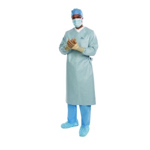 O&M Halyard Aero Chrome Surgical Gown, Large, No Towel, Non-Sterile