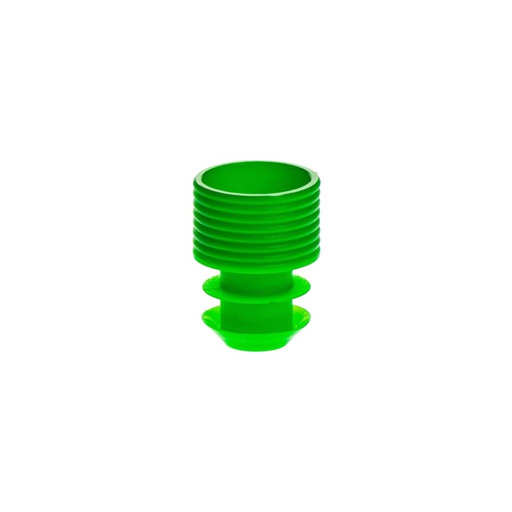 Simport Scientific Flange Plug Cap, 16mm, Polyethylene, Green, 1000/pk