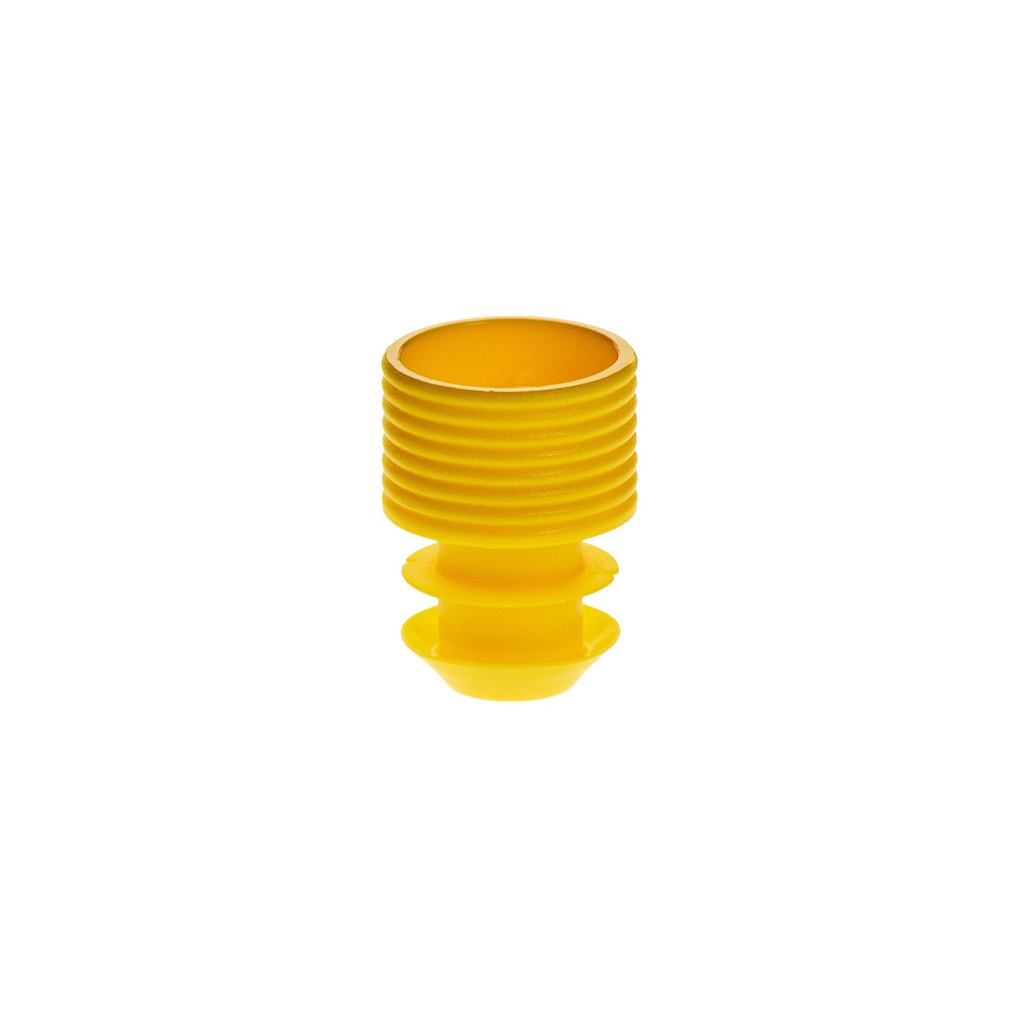 Simport Scientific Flange Plug Cap, 16mm, Polyethylene, Yellow, 1000/pk
