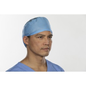O&M Halyard Cover Max Surgical Cap, Universal Size, Blue, 100/pk, 3 pk/cs