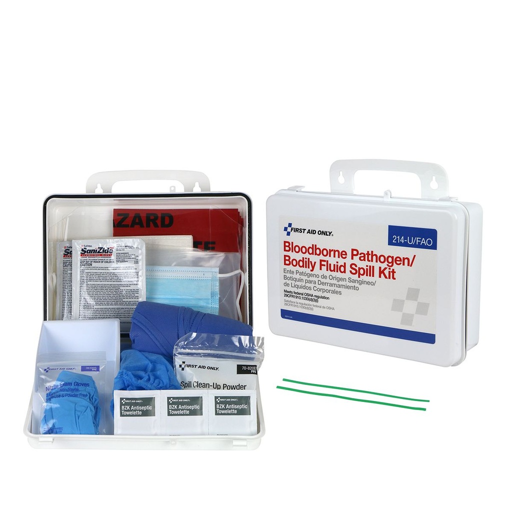 First Aid Only BBP and Bodily Fluid Spill Kit with Plastic Case, White