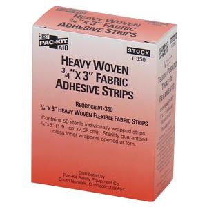 First Aid Only/Acme United Corporation Heavy Woven Fabric Bandages, 3/4"x3"