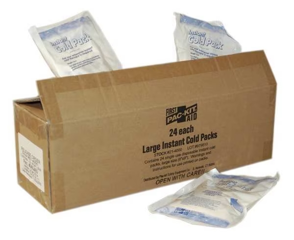 First Aid Only 6 inch x 9 inch Large Instant Cold Pack, White, 24/Pack