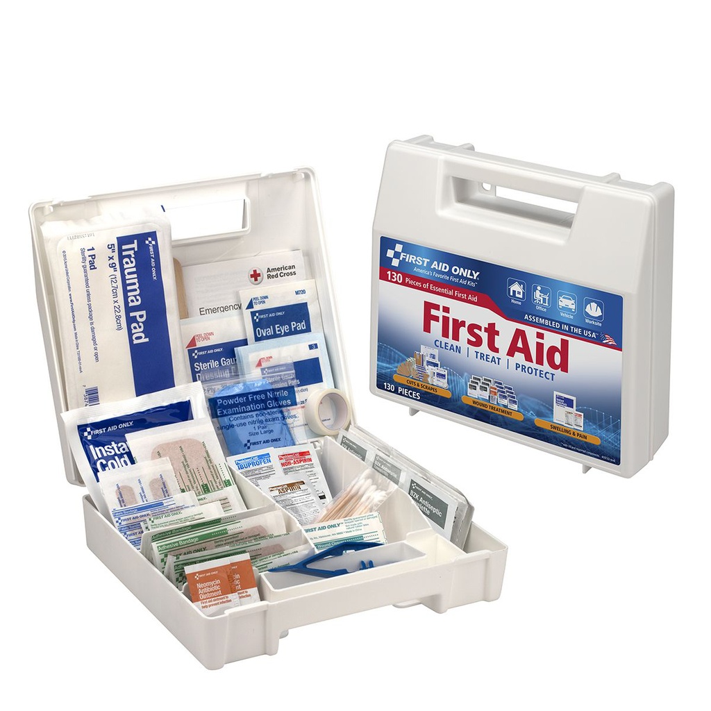 First Aid Only 130 Piece Home and Office First Aid Kit with Plastic Case