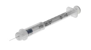 MediVena Safety Syringe, Insulin, 1 ml, 29G x ½", Green Coded Box (60 bx/plt)