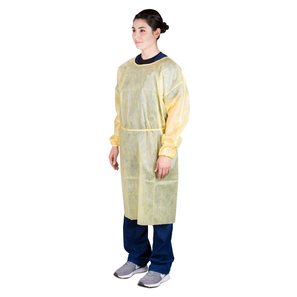 Dukal Corporation Multi-Layer Isolation Gown, Universal, Yellow, 10/bg, 10 bg/cs