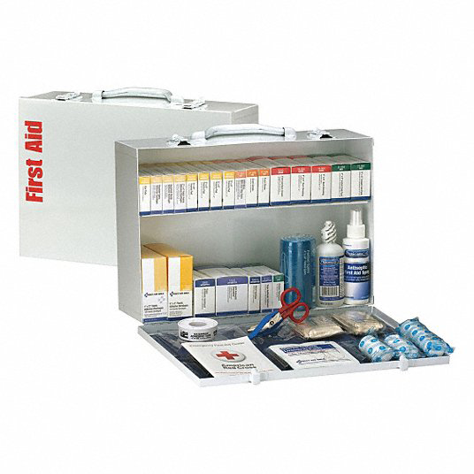 First Aid Only 2 Shelf ANSI Class B+ Metal First Aid Cabinet