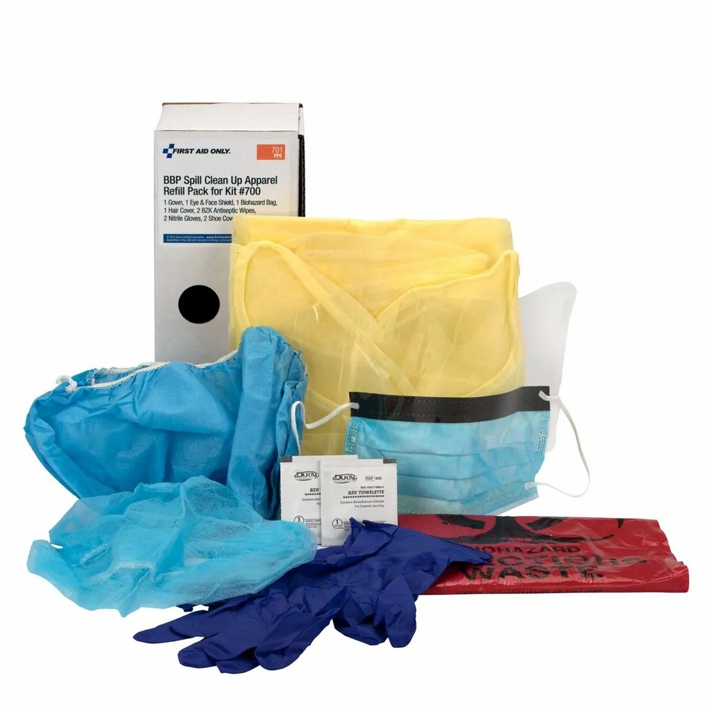 First Aid Only BBP Spill Clean Up Cabinet Apparel Refill Pack