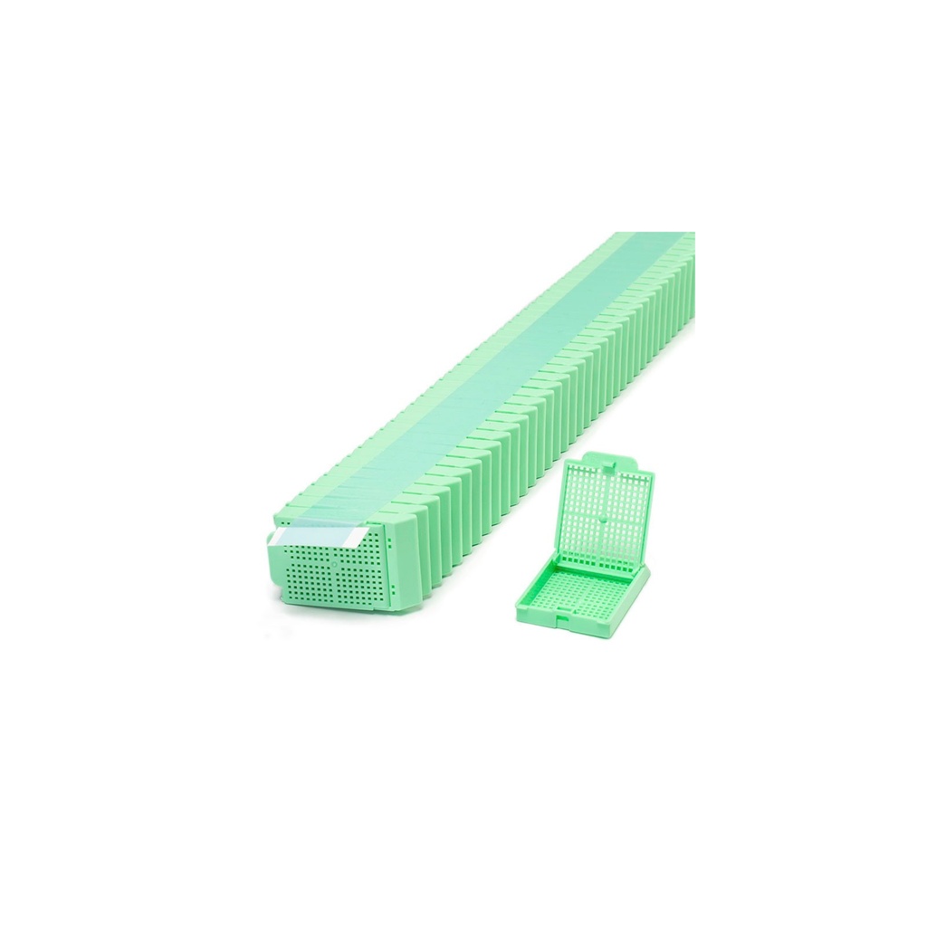 Simport Scientific Histosette® II Cassettes in Quickload™ Stack (Taped), Biopsy, Green