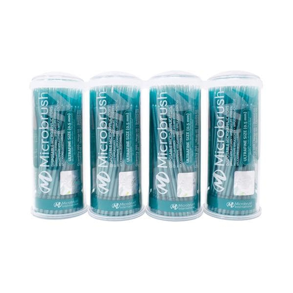 Microbrush® Tube Ultrafine, Teal, 4 Tubes of 100 Applicators, 400/pk
