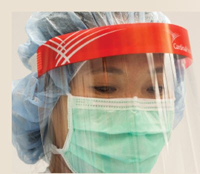 Anti-Fog Facial Shield with Foam Headband, Three-Quarter Length, Red, 25/bx, 2 bx/cs