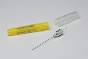 Metal Hub Dental Needle, 27G Short, 1" (26mm), Yellow (108 cs/plt)