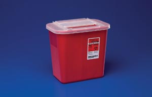 Container, 2 Gal, Red, Clear Lid, 10.1"H x 7¼"D x 8½"W (28 cs/plt) (020583)