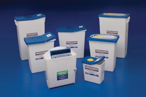 Waste Disposal Container, 12 Gal, Lid & Absorbent Pad, 18¾"H x 12¾"D x 18¼" W (12 cs/plt)