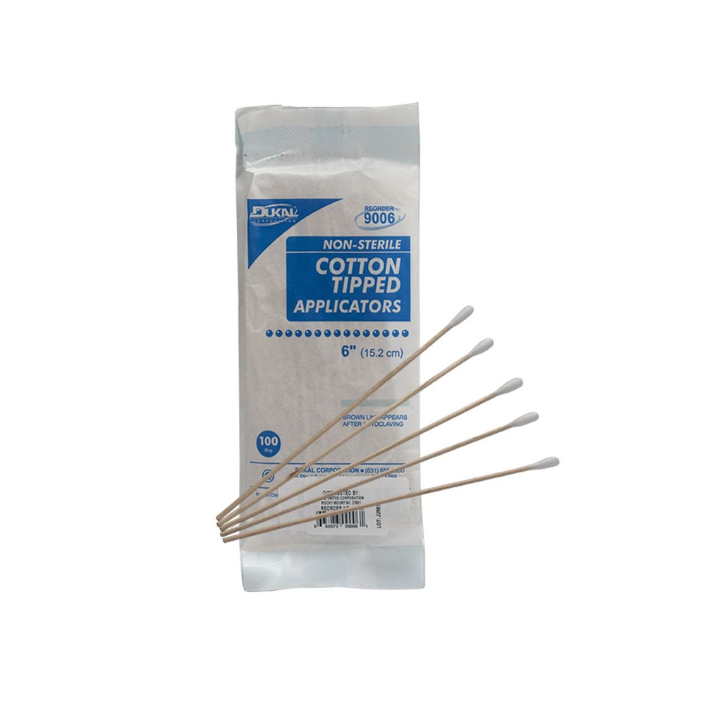 First Aid Only 6 inch Cotton Tipped Applicator, 100/Bag
