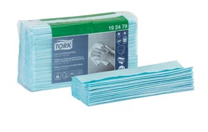 Cleaning Cloth, Low-Lint, Top-Pak, 1-Ply, Turquoise, 16.4" x 13.5", 100 sht/bx, 5 bx/cs