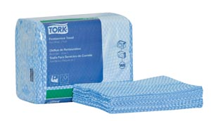 Cleaning Towel, Z Fold, 1-Ply, Blue/ White, 14.8" x 11.8", 80 sht/pk, 4 pk/cs