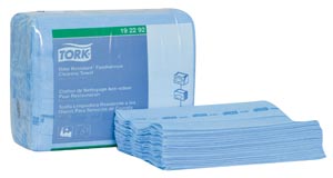 Cleaning Towel, Odor Resistant, Z Fold, 1-Ply, Blue/ Blue, 14.8" x 11.8", 50 sht/bx