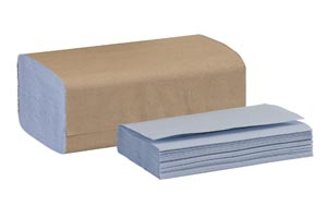 Universal Windshield Paper Towel, Folded, 2-Ply, Blue, 10.3" x 9.1", 140 sht/pk, 16 pk/cs