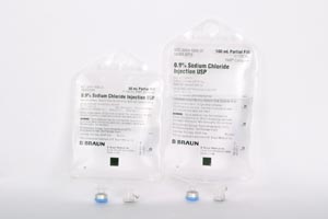 Sodium Chloride Injections, 0.9%, 50/100mL, PAB® Container, 84/cs (84 cs/plt)