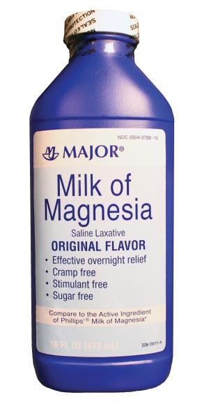 Major Pharmaceuticals Milk of Magnesia, 16 oz, NDC# 00904-0788-16