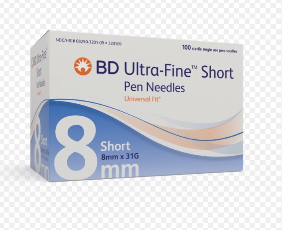 BD Ultra-Fine Short Pen Needles 8mm x 31G