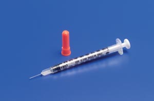 Insulin Syringe, 1mL, 28G x ½", 5 bx/cs
