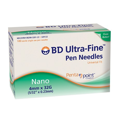 BD, Nano Ultra-Fine Pen Needles 4mm x 32G