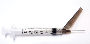 Exel Corporation Safety Syringe (3 mL) w/ Safety Needle (22G x 1")