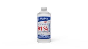 Hydrox Laboratories Isopropyl Alcohol 91%, Round Bottle, 16 oz, 12 btl/cs (144 cs/plt)