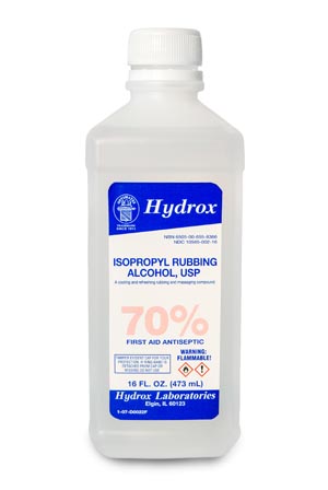 Hydrox Laboratories Isopropyl Rubbing Alcohol 70%, USP, 16 oz, 12 btl/cs (176 cs/plt)