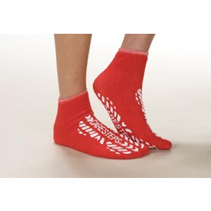 Albahealth, LLC Footwear Slip-Resistant, Adult, Double Sided Print, X-Large, Red, 4 dz/cs